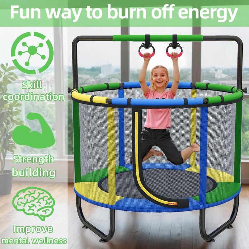 Mini Round Trampoline for Kids with Basketball Hoop