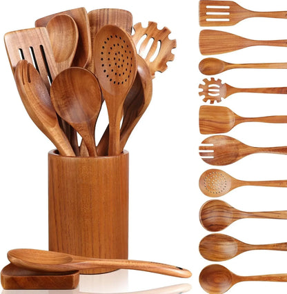 Natural Teak Kitchen Utensil Set
