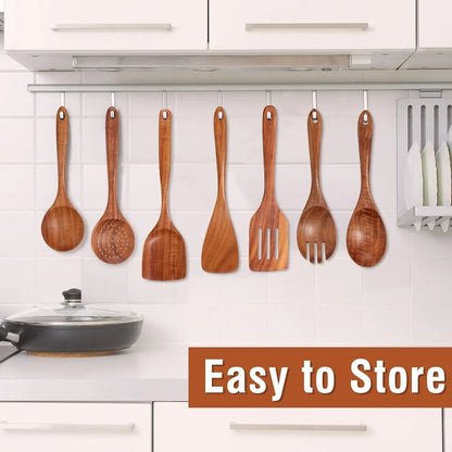 Natural Teak Kitchen Utensil Set