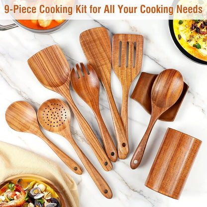 Natural Teak Kitchen Utensil Set