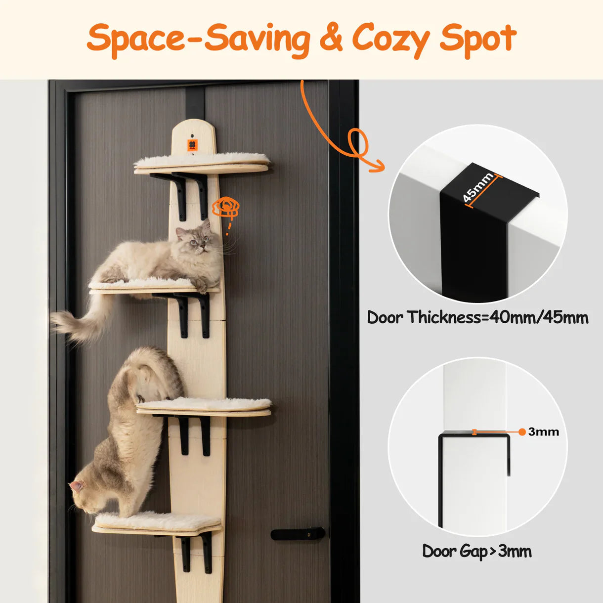 Cat tree on the door